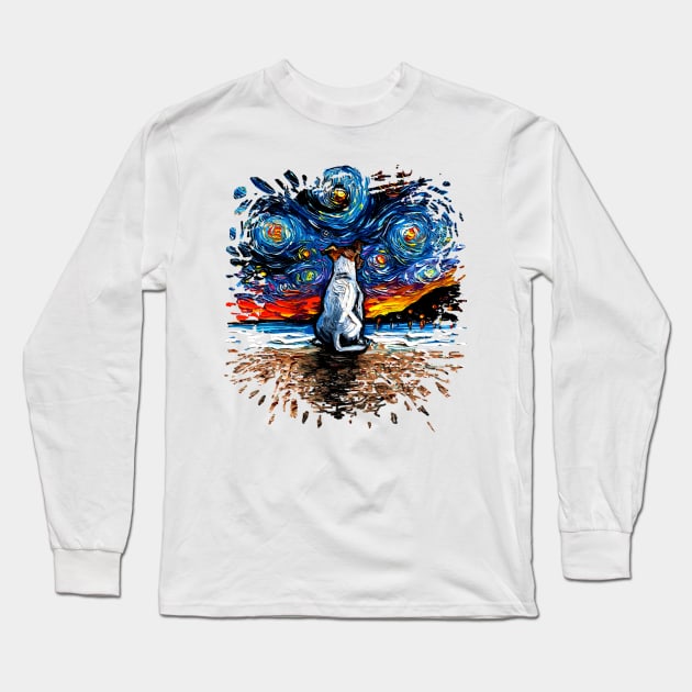 Jack Russell Terrier Night 2 Long Sleeve T-Shirt by sagittariusgallery